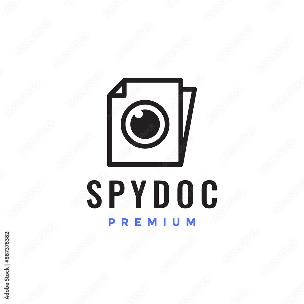 spy camera cool technology line logo design vector spy camera cool technology line logo design vector