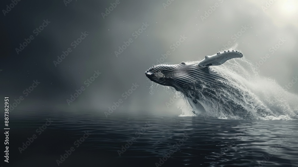 Obraz premium Humpback Whale Leaping Out of the Water