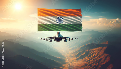 An India flag banner and poster design nation celebration background photo