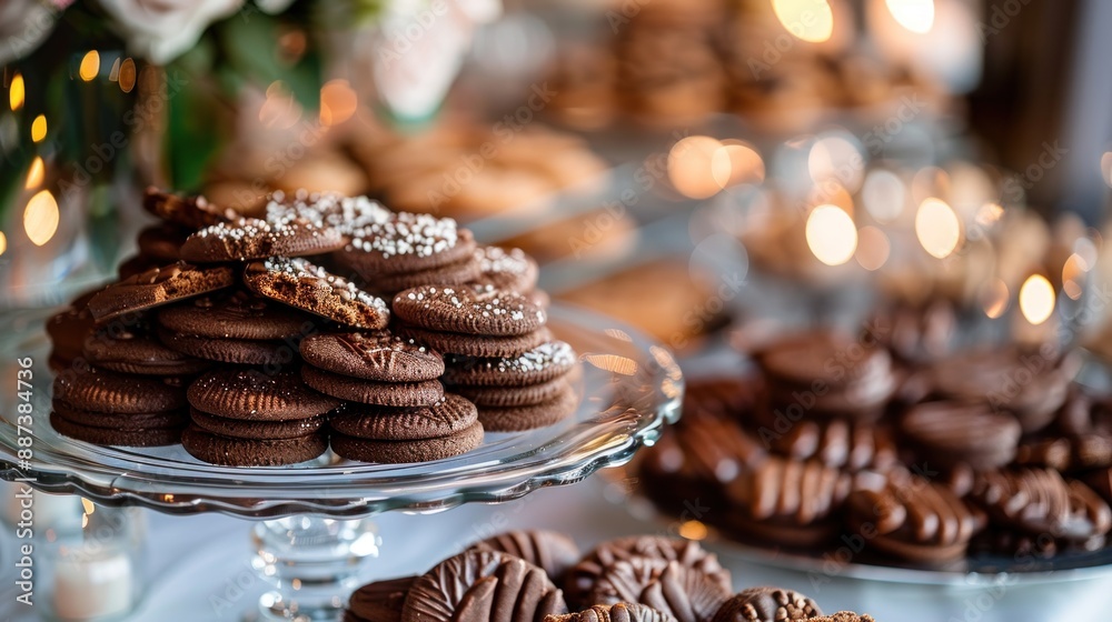 Chocolate Cookies on a Glass Plate Chocolate Cookies on a Glass Plate