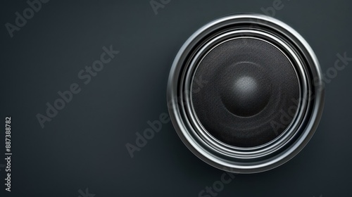 Highquality multimedia acoustic sound speaker with audio system on a sleek dark background.