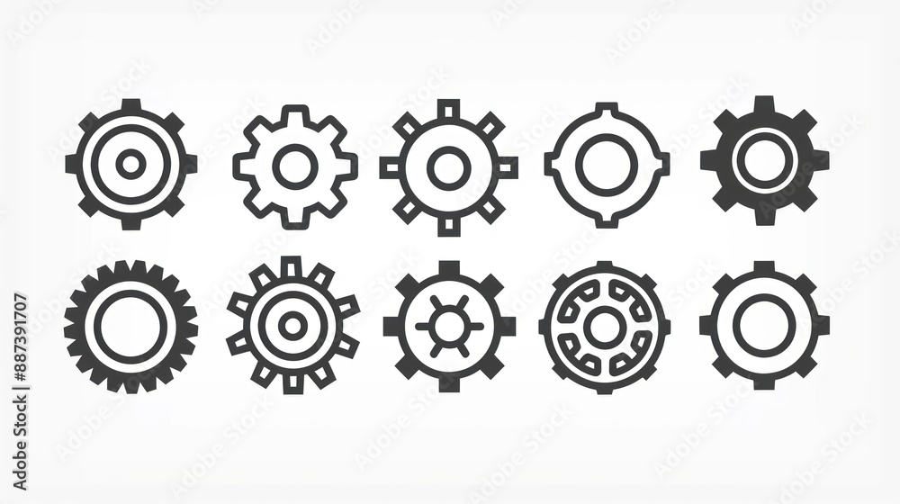 Collection of Gear Icons Collection of Gear Icons
