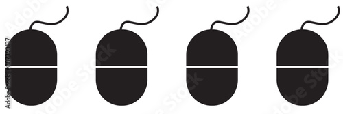 Scroll set icons. Scrolling mouse icon collection. Click cursor navigation scroll vector outline icons