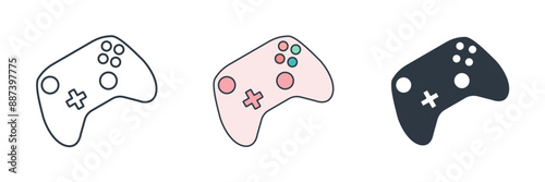 Game Controller, Gamepad icon theme symbol vector illustration isolated on white background