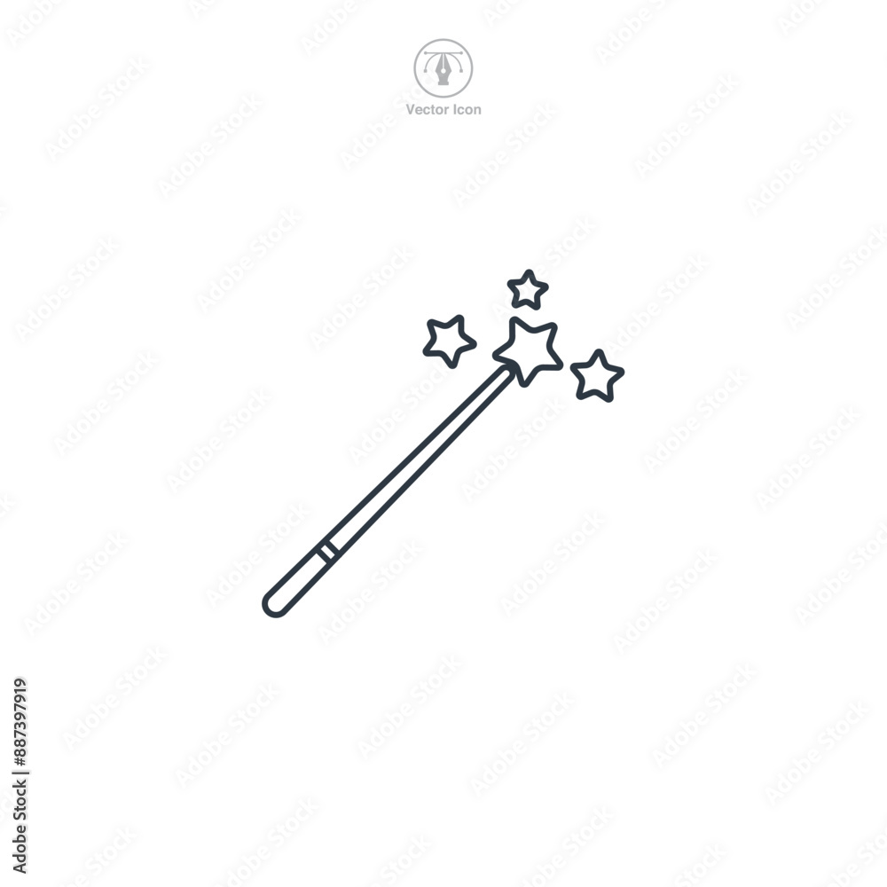 Magic Wand icon theme symbol vector illustration isolated on white background Magic Wand icon theme symbol vector illustration isolated on white background