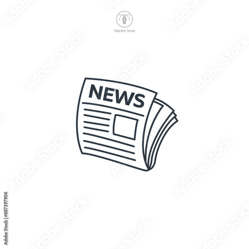 Newspaper icon theme symbol vector illustration isolated on white background