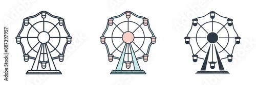 Amusement Park icon theme symbol vector illustration isolated on white background