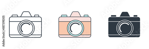 Camera icon theme symbol vector illustration isolated on white background