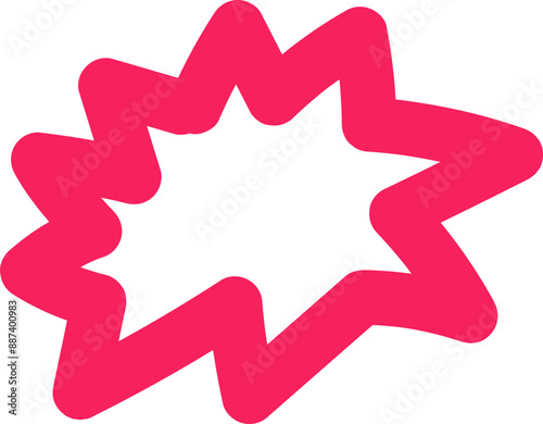 Pink Abstract Doodle Star