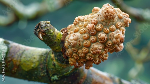 Tree Burr Knot Burl or Crown Gall close up plant disease that cause abnormal growths of galls