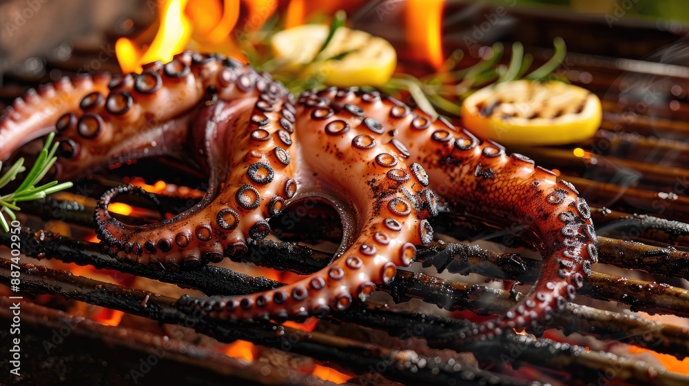 fresh octopus on the grill fresh octopus on the grill