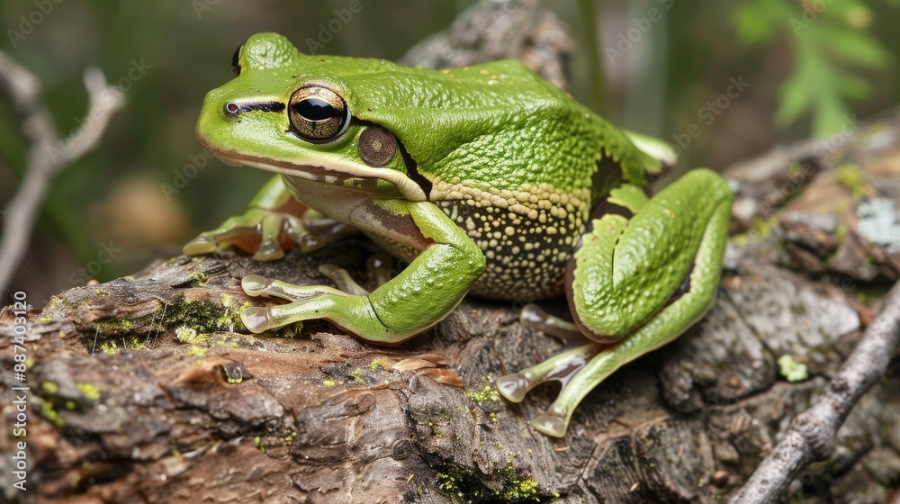 The European tree frog is a small tree frog The European tree frog is a small tree frog