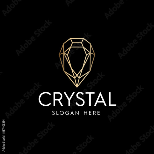 Minimalist Luxury Crystal Logo Vector Illustration