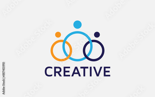 Modern People community logo template designs vector illustration