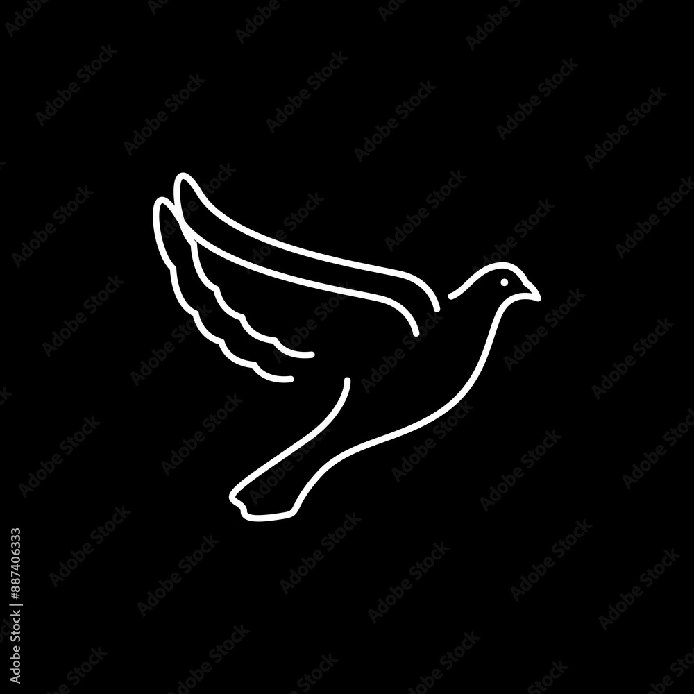 Obraz premium beauty flying dove line art logo design vector