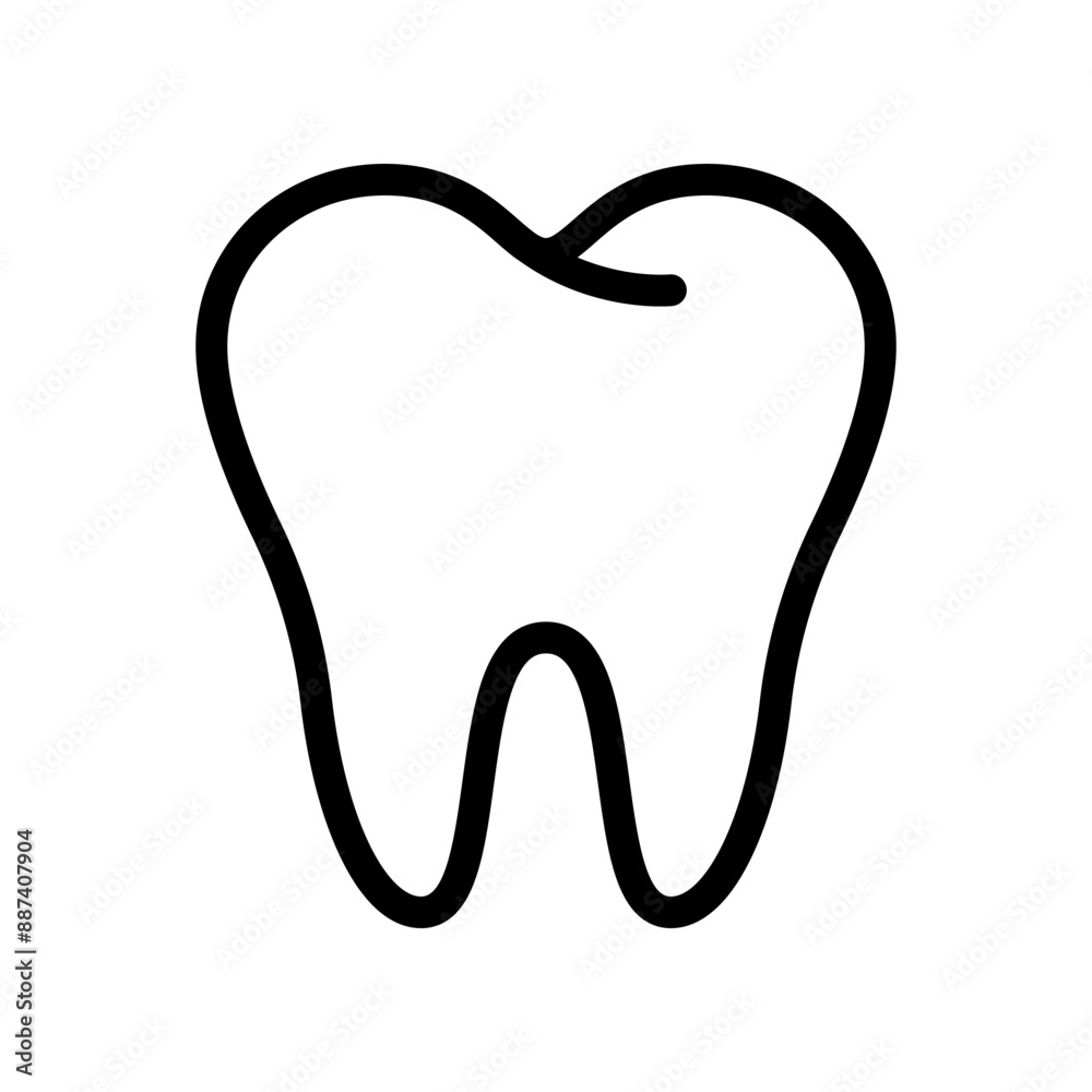 Human teeth line icon isolated on white background Human teeth line icon isolated on white background