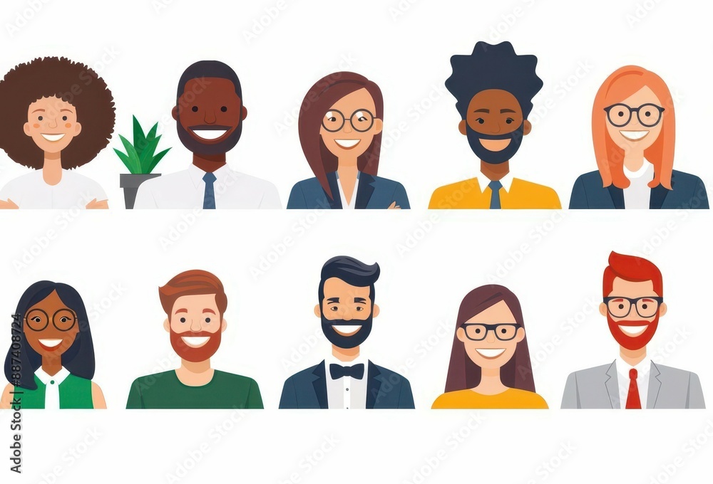 A diverse group of employees in a corporate meeting A diverse group of employees in a corporate meeting