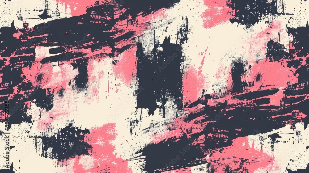 Fototapeta premium abstract seamless pattern. color brush stroke grunge art. vector art. texture print. repeat pattern