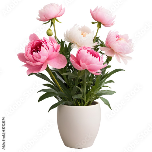 flowers in jar png element on transparent background