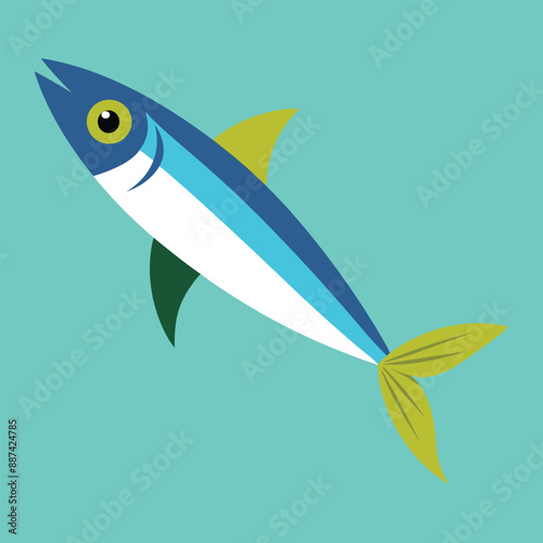 Anchovy small forage fish isolated vector illustration icon. Vector, icon, logo, png. Vector shoaling fish used as food and bait. European anchovy, Engraulis encrasicolus, Anchoa, Anchoviella, Engraul