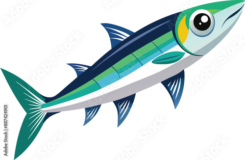Anchovy small forage fish isolated vector illustration icon. Vector, icon, logo, png. Vector shoaling fish used as food and bait. European anchovy, Engraulis encrasicolus, Anchoa, Anchoviella, Engraul