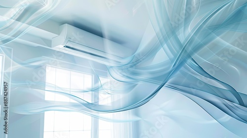 Blue waves of fresh clean air in the apartment