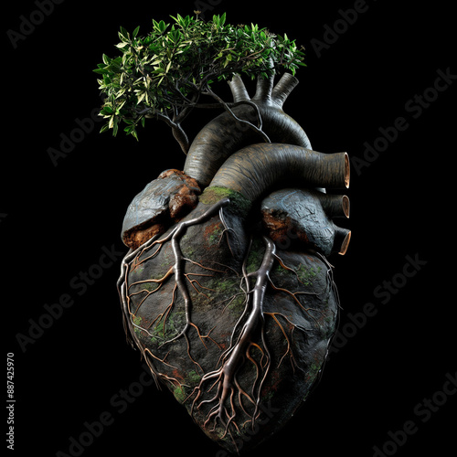Heart of Nature: A Tree Growing from a Human Heart