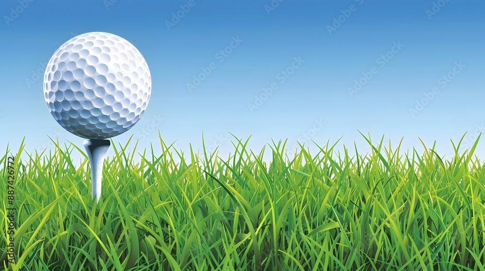 golf ball with green field background golf ball with green field background