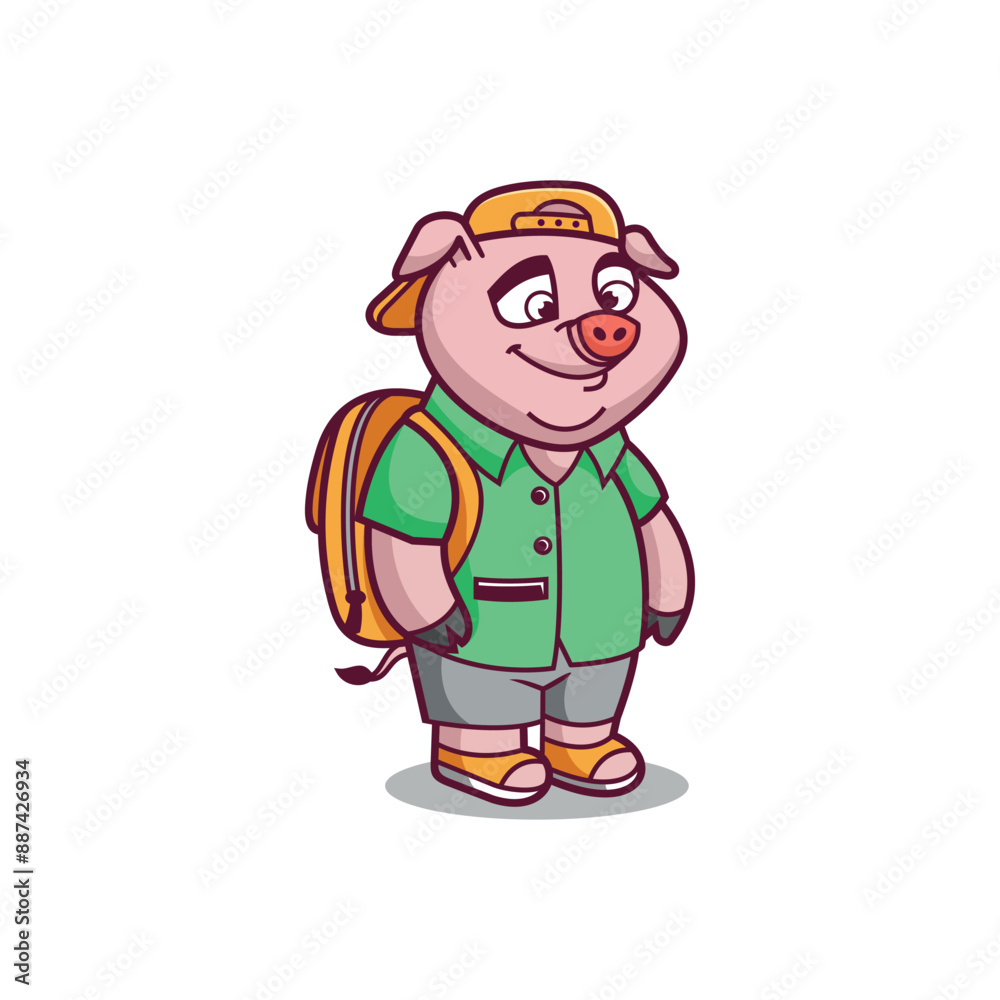 pig mascot character logo design vector illustration pig mascot character logo design vector illustration
