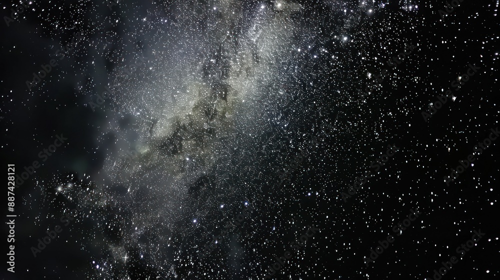 Obraz premium Dense cluster of stars in the dark Milky Way sky