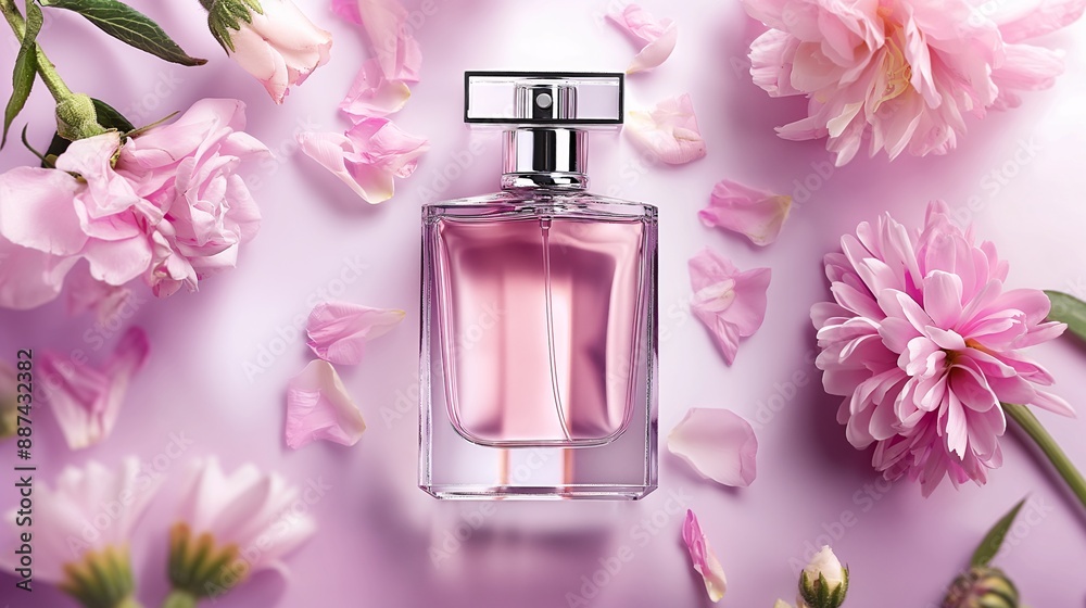 perfume bottle and flowers perfume bottle and flowers