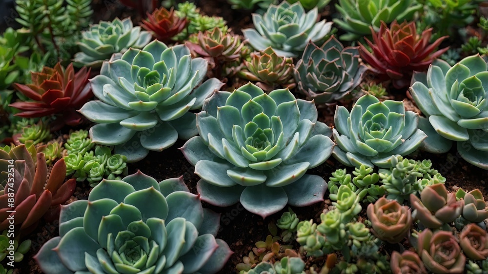 Botanical Background with Succulents Natural Wallpaper with Exotic Plants. Botanical Background with Succulents Natural Wallpaper with Exotic Plants.