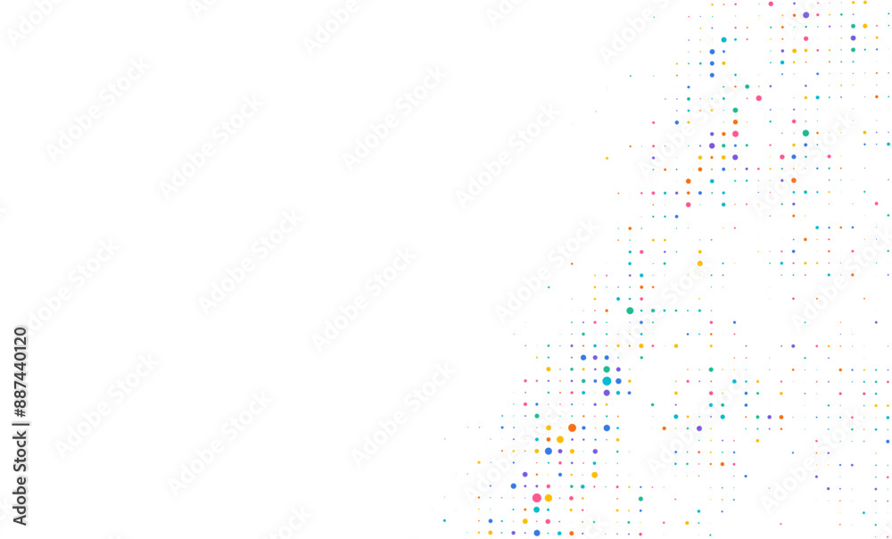 Obraz premium Colorful halftone pattern on white background
