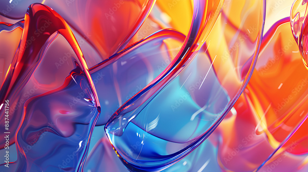 Wavy Glass Shapes Background Stock Illustration Wavy Glass Shapes Background Stock Illustration