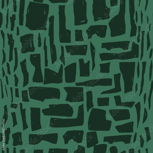 Snake or crocodile skin seamless pattern in green color
