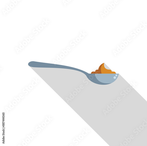 Teaspoon holding a small amount of baby food, ideal for illustrating infant nutrition or mealtime