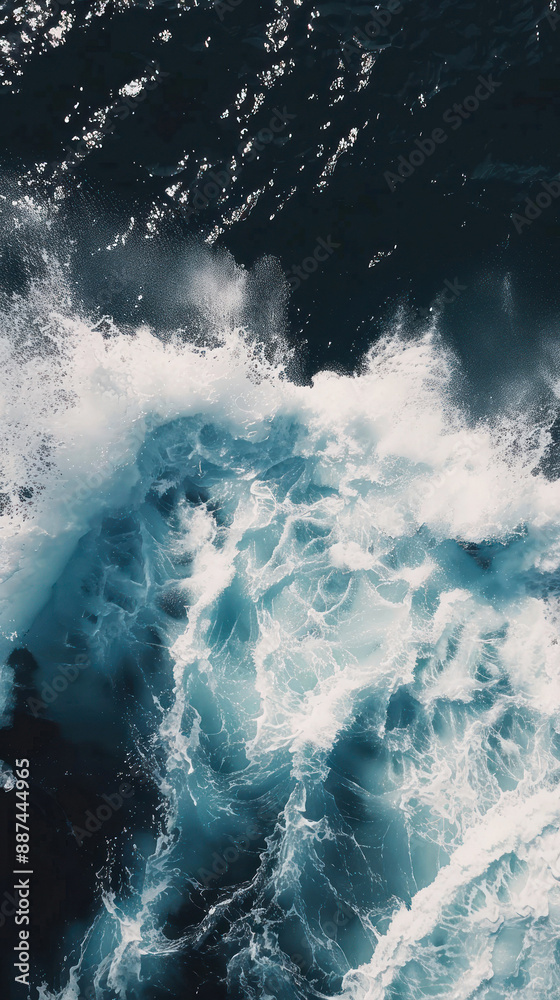 Surreal ocean swirl with contrasting dark water colors. Surreal ocean swirl with contrasting dark water colors.