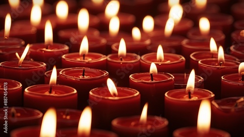 A picture of the pattern of a candle flame from a red wax candle during the Chinese New Year festival.