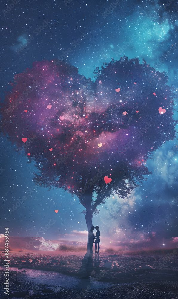 Fototapeta premium Valentine's Day cartoon cards. Generative AI Illustration