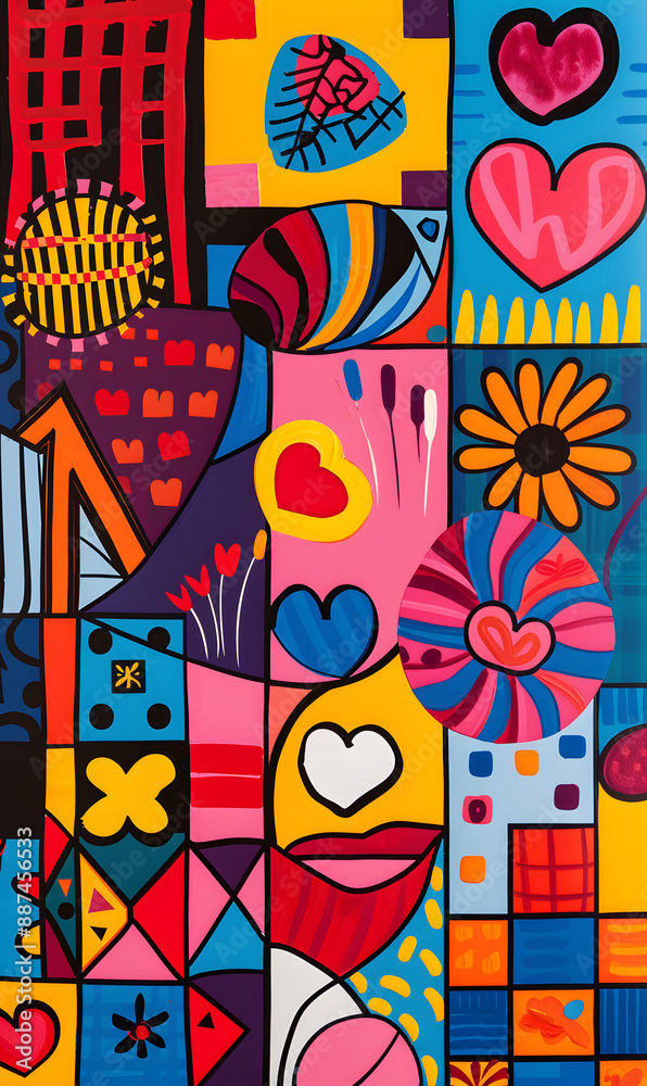Obraz premium Valentine's Day cartoon cards. Generative AI Illustration