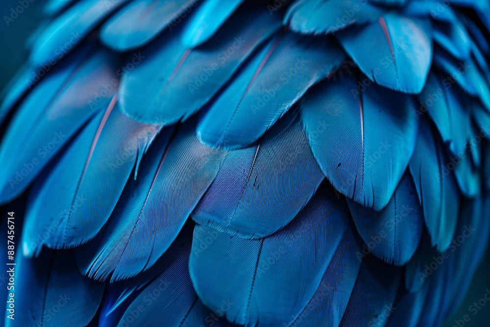 Beautiful blue color fashion background with close up of parrot feathers in dark and light, abstract wallpaper Beautiful blue color fashion background with close up of parrot feathers in dark and light, abstract wallpaper