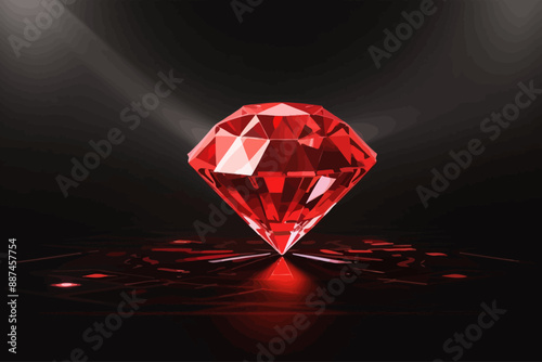 glowing red diamond in front of black background