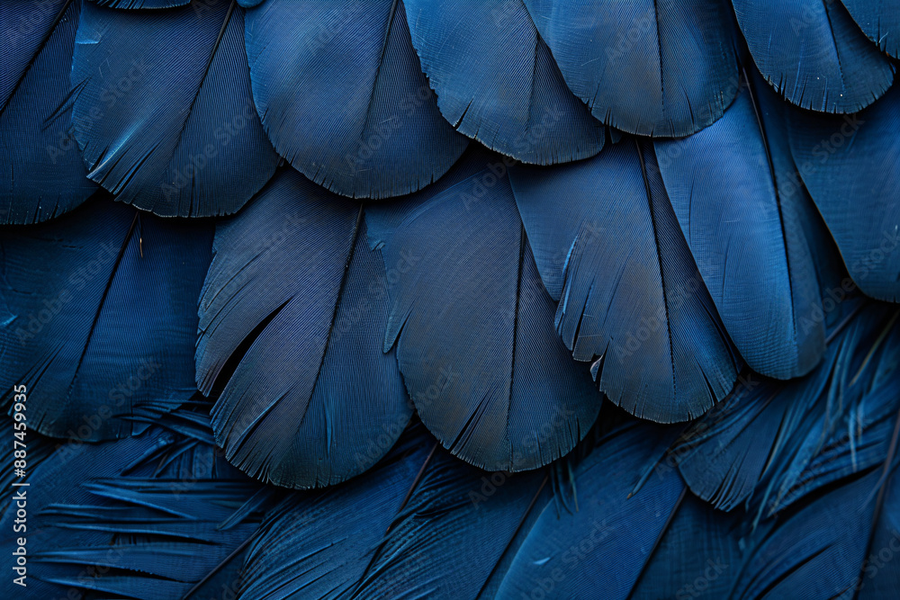 Beautiful blue color fashion background with close up of parrot feathers in dark and light, abstract wallpaper Beautiful blue color fashion background with close up of parrot feathers in dark and light, abstract wallpaper