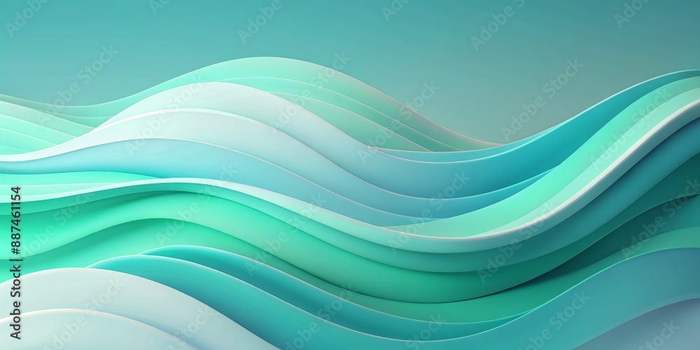 Abstract background with smooth blue and green waves. Flowing liquid shapes, dynamic 3D render for modern design projects. Abstract background with smooth blue and green waves. Flowing liquid shapes, dynamic 3D render for modern design projects.