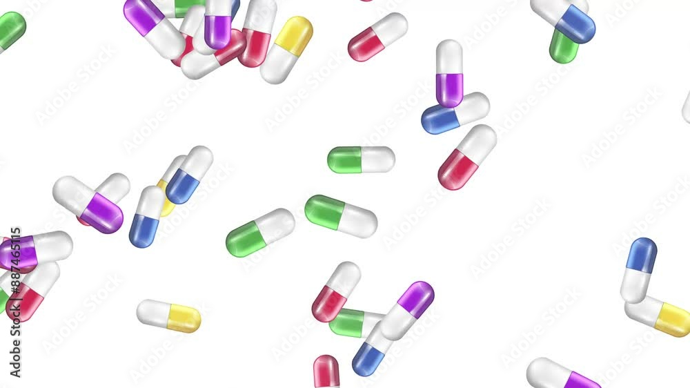 Colorful Capsules Falling Animation