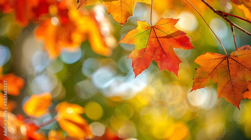 bright autumn colored fall leaf branch on blurred abstract background banner with space for text or product bright autumn colored fall leaf branch on blurred abstract background banner with space for text or product