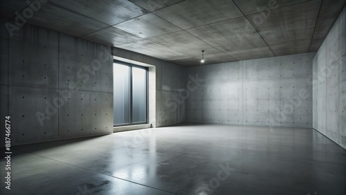 Fondo de habitación o espacio en la oscuridad. Suelo y pared de cemento.