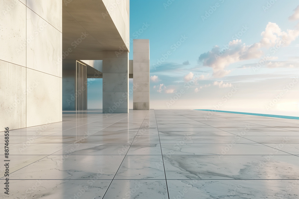 Obraz premium Modern Villa with Spacious Foreground Image