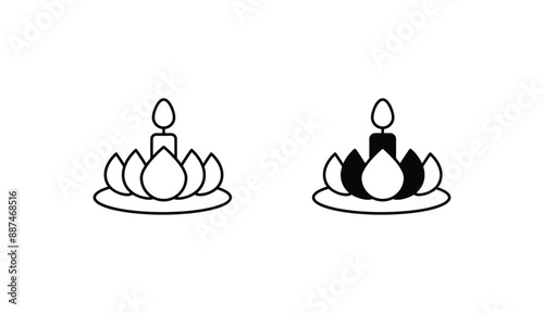 Vesak icon design with white background stock illustration