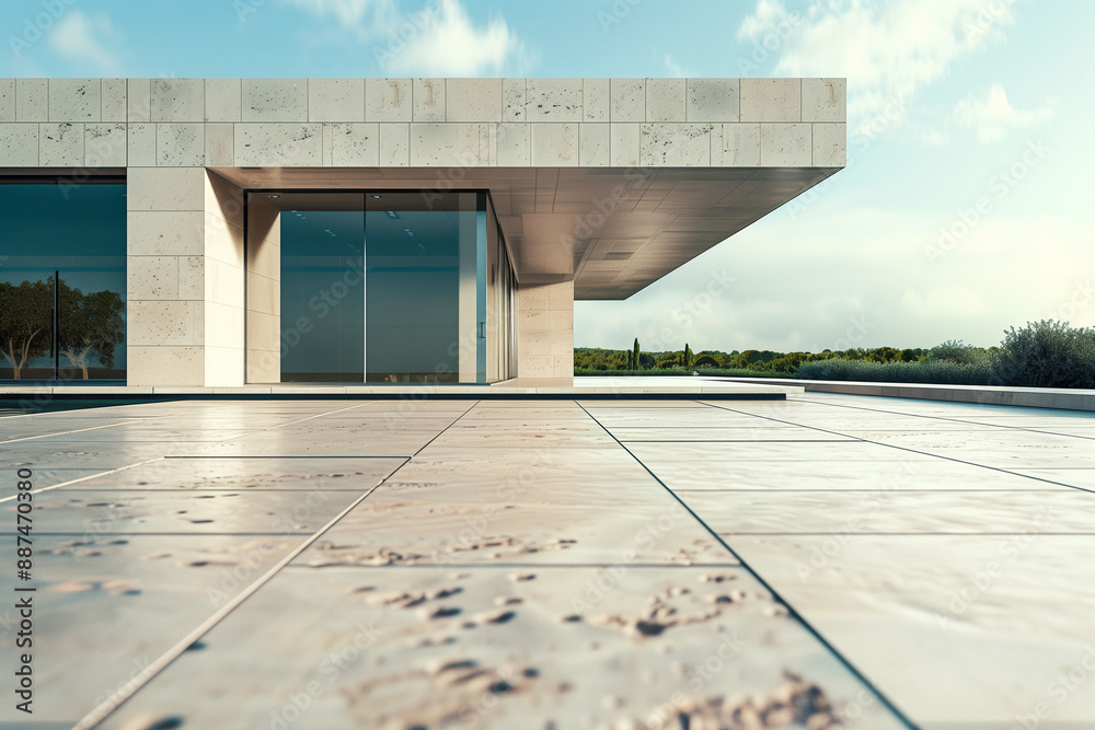 Obraz premium Modern Villa with Spacious Foreground Image